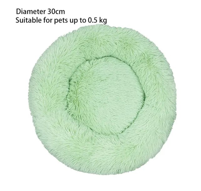 Round Soft Shaggy Cat Nest - Indoor Dog and Cat Bed with Removable Machine Washable Pillow Mat