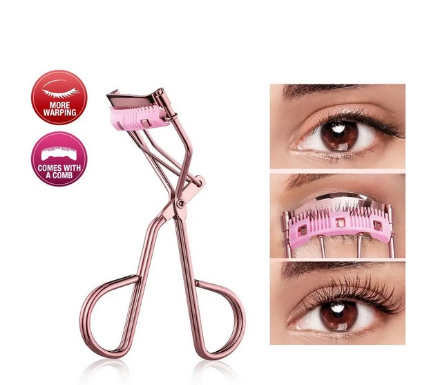 Professional Rose Gold Eyelash Curler - Precision Eyelash Cosmetics Makeup Tool for Quick Styling, Compact, and Portable Beauty Accesso