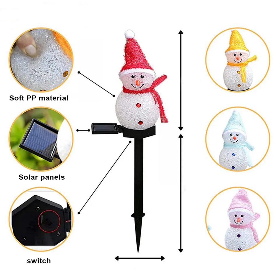 Description Picture 2 of itemChristmas Solar LED Lights, Snowman Garden Decoration Waterproof Light 