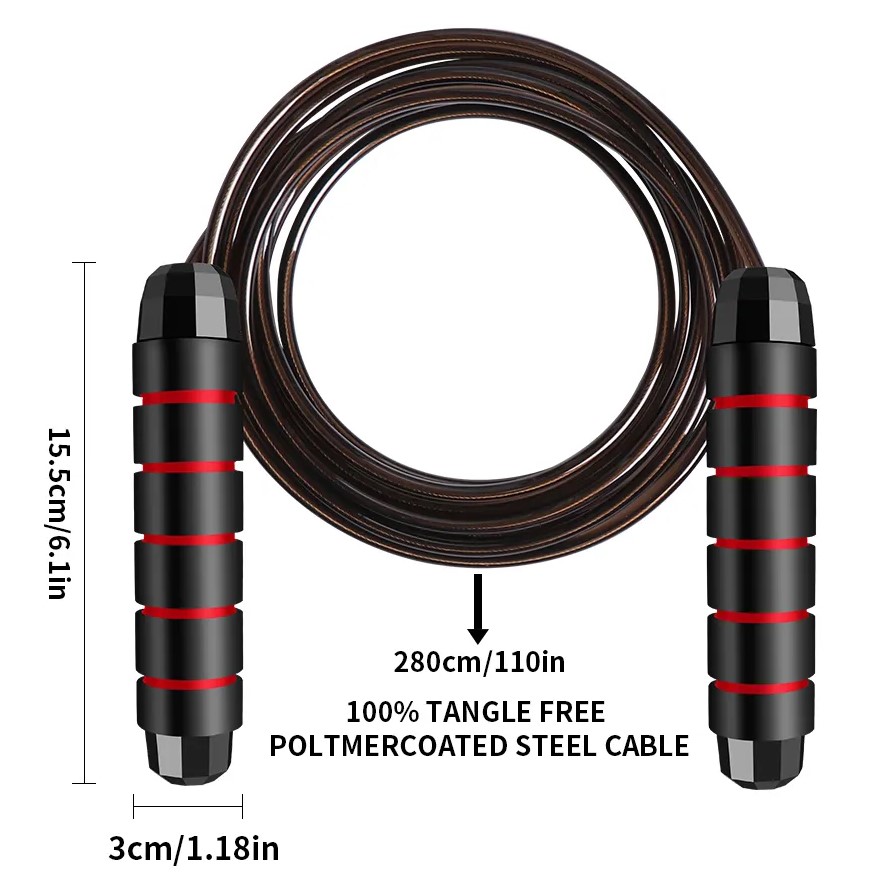Description Picture 2 of itemRapid Speed Steel Wire Jump Rope, Adjustable Skipping Rope for High-Intensity Fitness Workouts, Training, and Home Sports Equipment