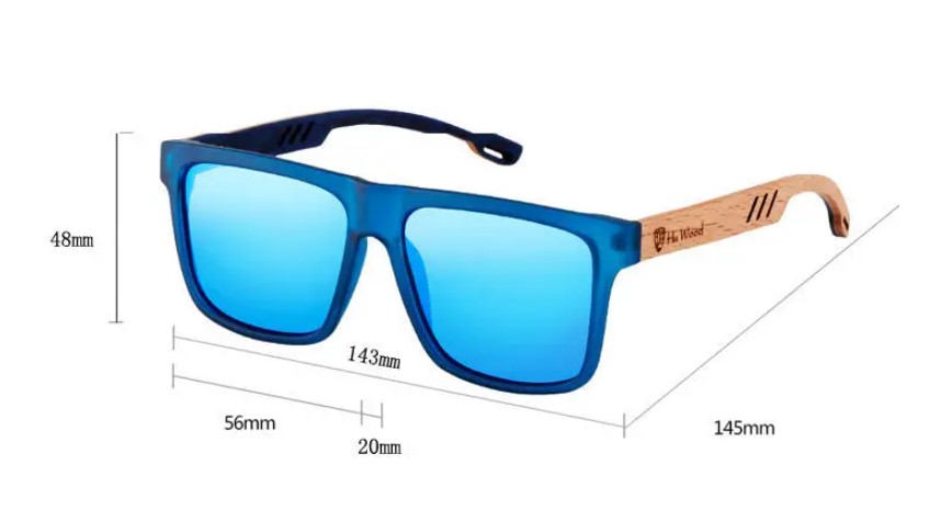 Description Picture 2 of itemRetro Bamboo Wood Sunglasses for Men - UV400 Polarized Sunglasses with Fashionable Wood Grain Legs and Large Frame for Sun Protection