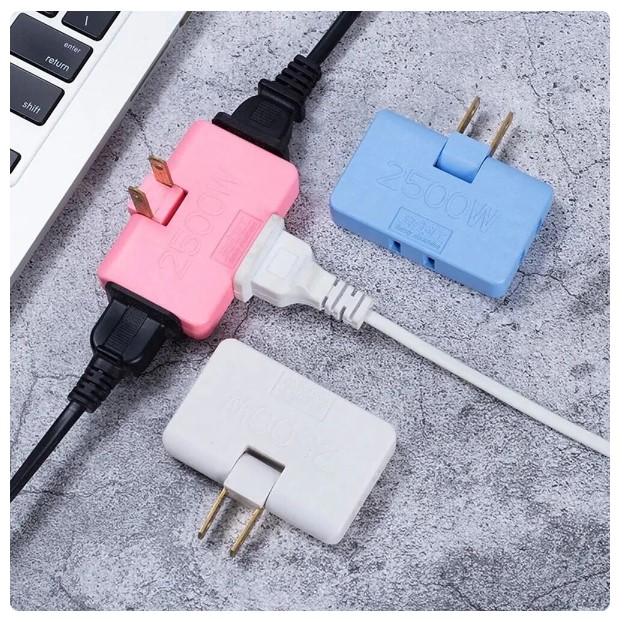 One in Three 180 Degree Extension Plug Converter Socket - US Electrical Adapte