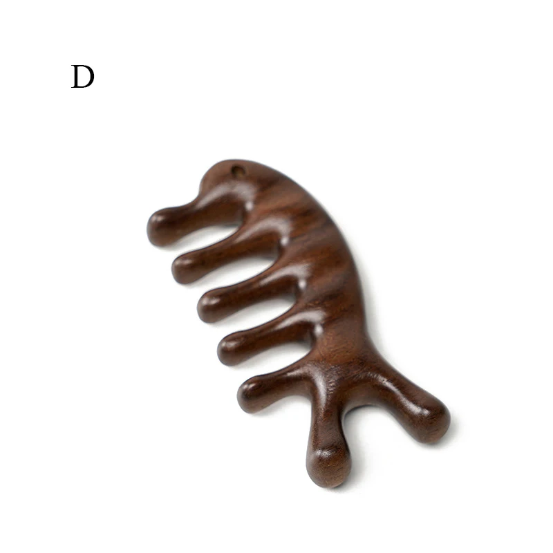 Newest Sandalwood Hair Comb Anti-static Styling Tool Scalp Relax Acupoint Massager Facial Massage Portable Wooden Handle Comb