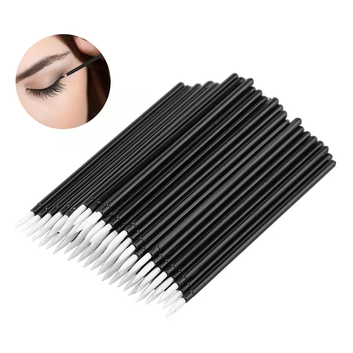 NEW 50/5Pcs Disposable Eyeliner Make Up Brush Eye Shadow Eyeliner Wand Cosmetic Brush Eyelash Extension Women Beauty Make Up Hot