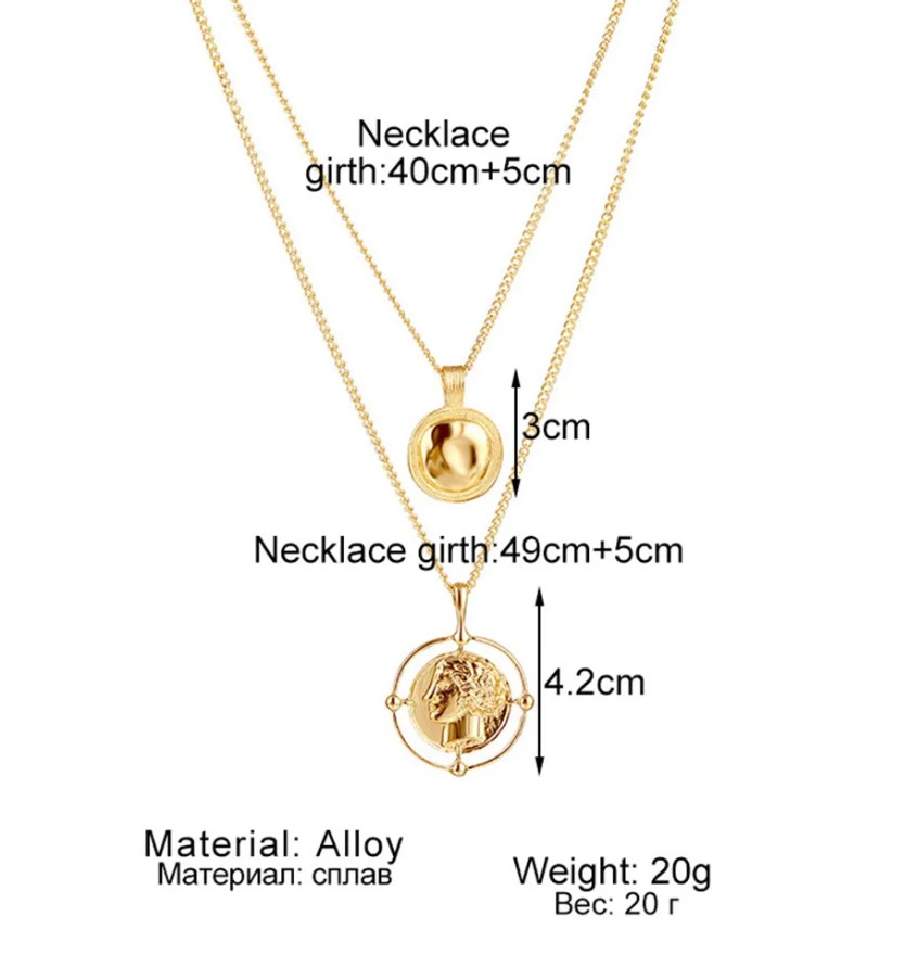 Description Picture 1 of item Punk Multi-Layer Lock Chain Necklace with Beads Pendant - Fashion Statement Jewelry for Women