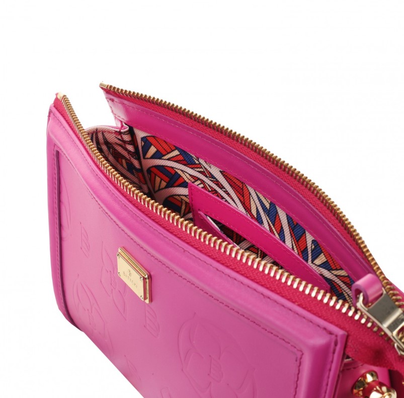 Women's leather bag FLAMMY STAMP NAPA FUCHSIA