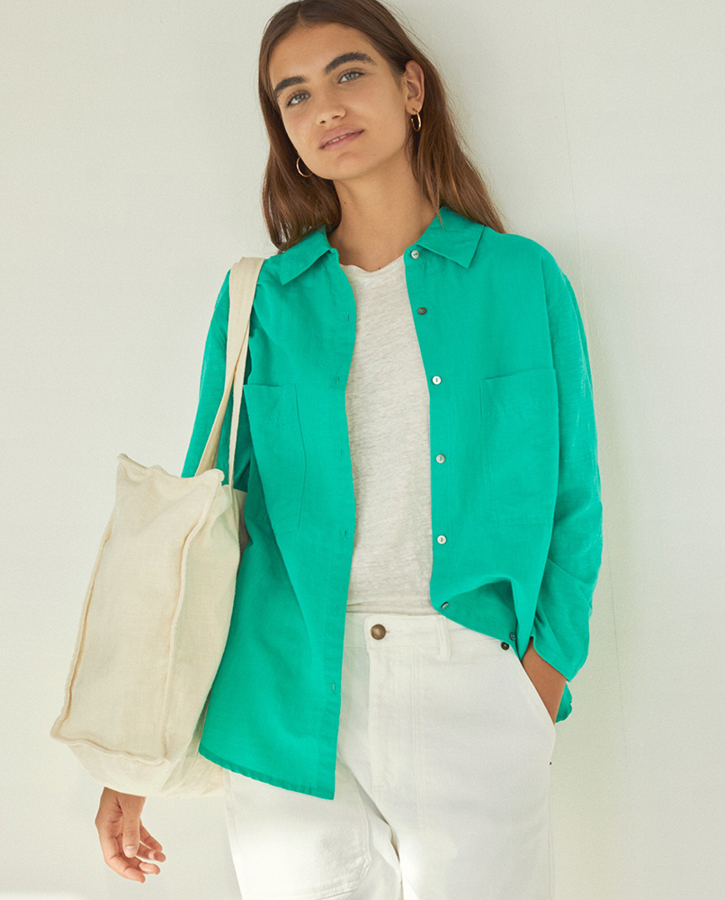 SHIRT WITH FRONT POCKETS GREEN