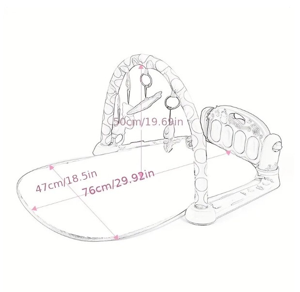 Description Picture 1 of itemNewborn Baby Music & Light Pedal Piano Fitness Stand - All-in-One Sleeping Mat