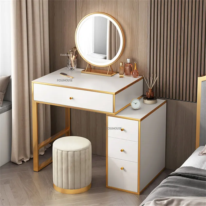 Modern Wood Dressing Tables Bedroom Furniture Light Luxury Dresser Storage Cabinet In One Simple Design Vanity Table With Draw