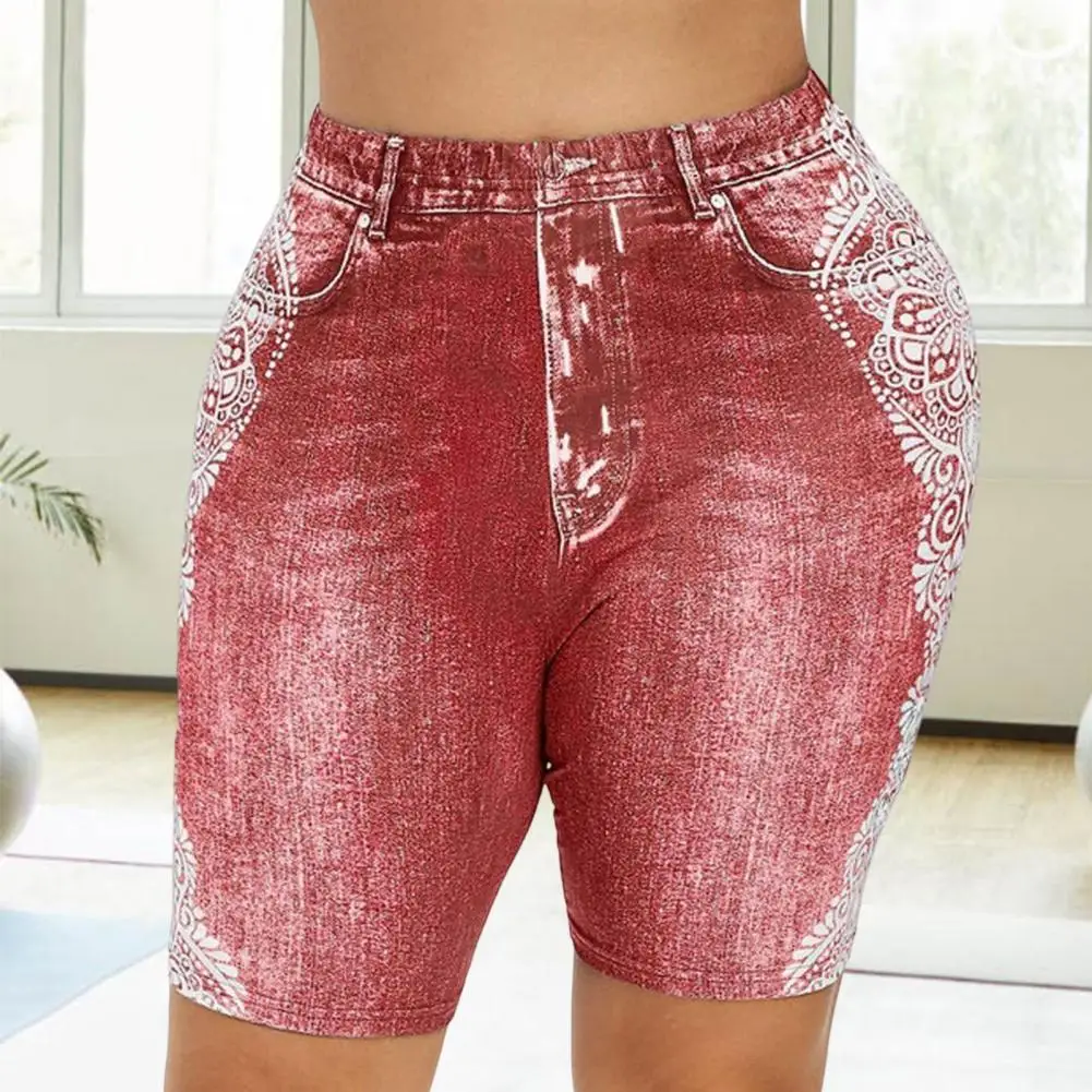 Woman Shorts High Elasticity Ladies Casual Pants	Lift Hip High-waisted Jeans Leggings Summer Sports Bottoms Shorts Lady Clothing
