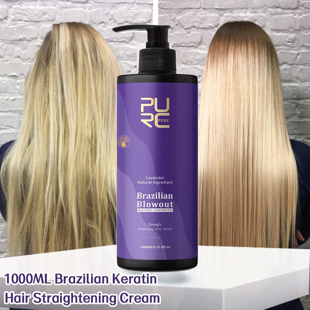 PURC Brazilian Keratin Hair Treatment Straightener Hair Straightening Cream Smoothing For Curly Hair With Natural Keratin Salon