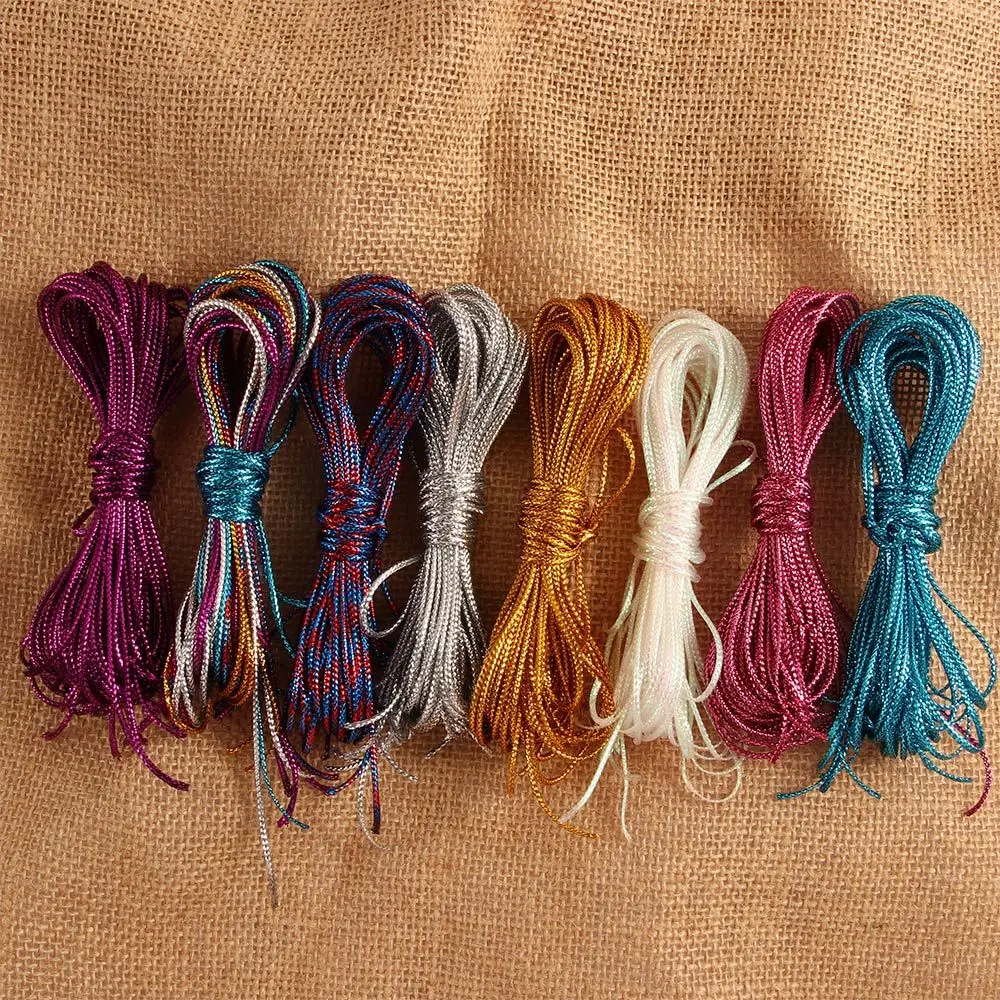 10Pcs Dreadlock Beads Braids Hair Accessories Braiding Hair Deco Styling Shimmer Stretchable Braiding Hair Strings Long 1 M/pc