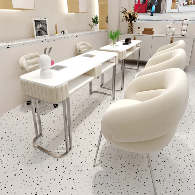White Luxury Modern Nail Tables Manicure Professional Drawer Beauty Nail Tables Living Room Mesa Manicura Salon Furniture MR50NT