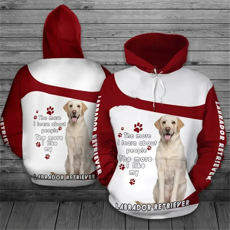 Cute Labrador Retriever Graphic Sweatshirts Funny Animal Dog 3D Printed Hoodies For Men Clothes  Casual Women  Pullovers Hoody