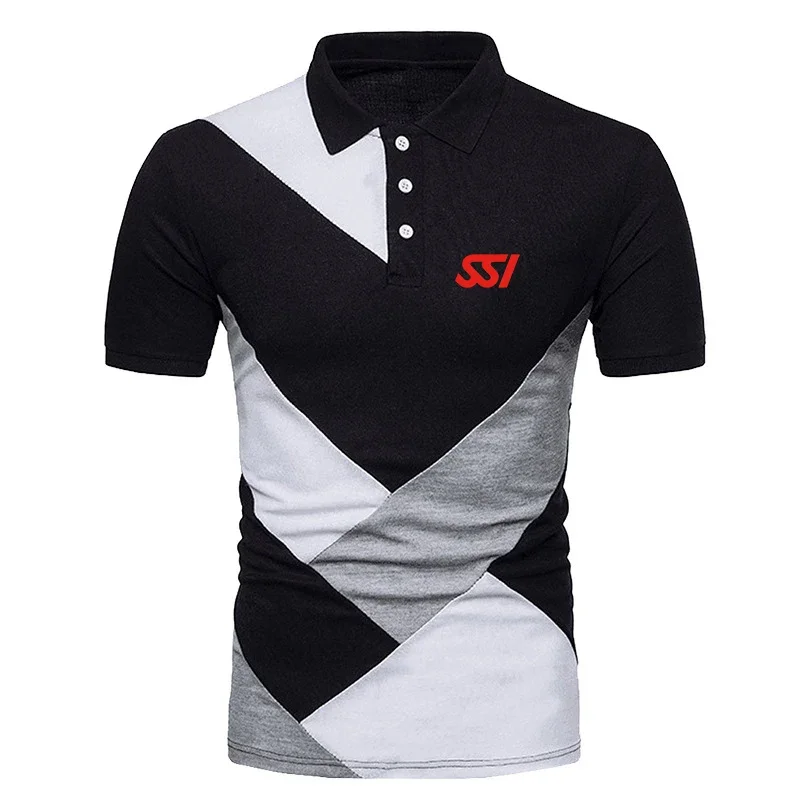 Scuba Diving Dive SSI 2024 Men New Spring and Summer Casual Shirts Print Splicing Polo Shirt Cotton Fashion Short Sleeves Tops