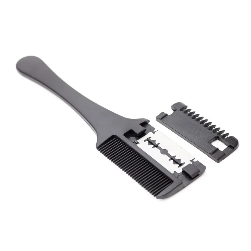 DIY Styling Tools Razor Comb Double Edge Razor Black Handle for Salon Home Hair Cutting Styling for Thin & Thick Hair Trimming