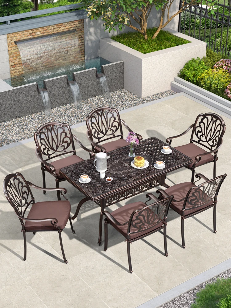 Outdoor tables and chairs courtyard leisure five piece set outdoor garden furniture iron table terrace outdoor cast aluminum cha