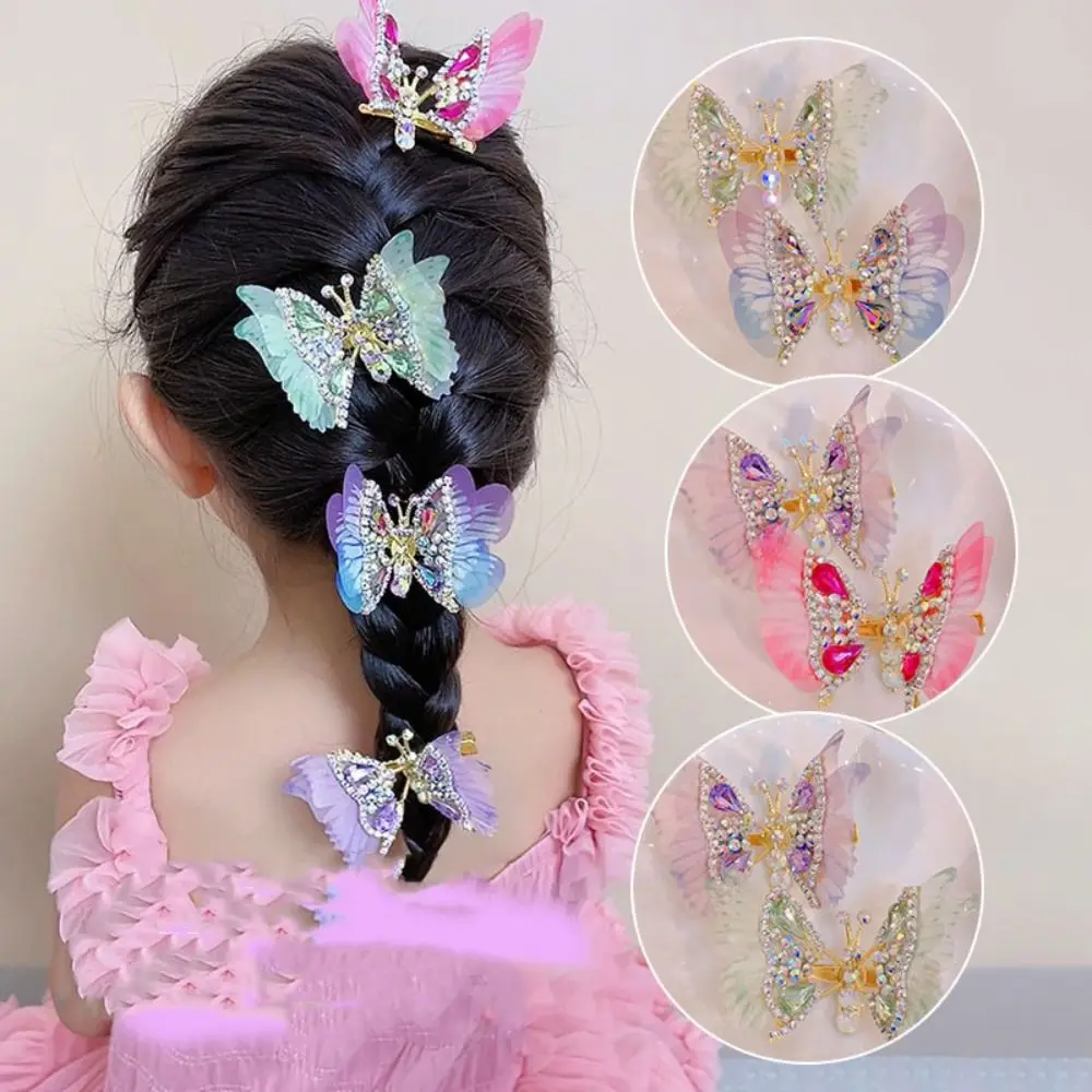 Korean Style Butterfly Hair Clip Sweet Hairpin Colorful Hanfu Hair Accessories Headwear Hair Ornament Butterfly Hairpin Wedding