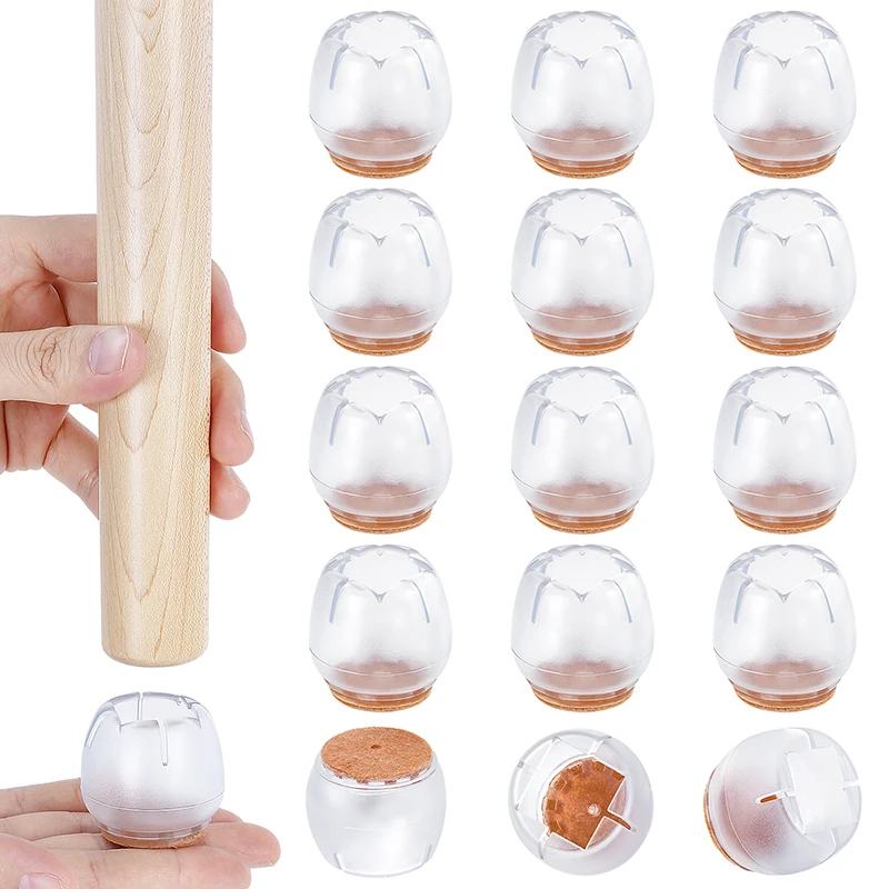 16 Pcs Chair Leg Caps Floor Protector Furniture Table Silicone Pads Feet Covers Anti-slip Protector