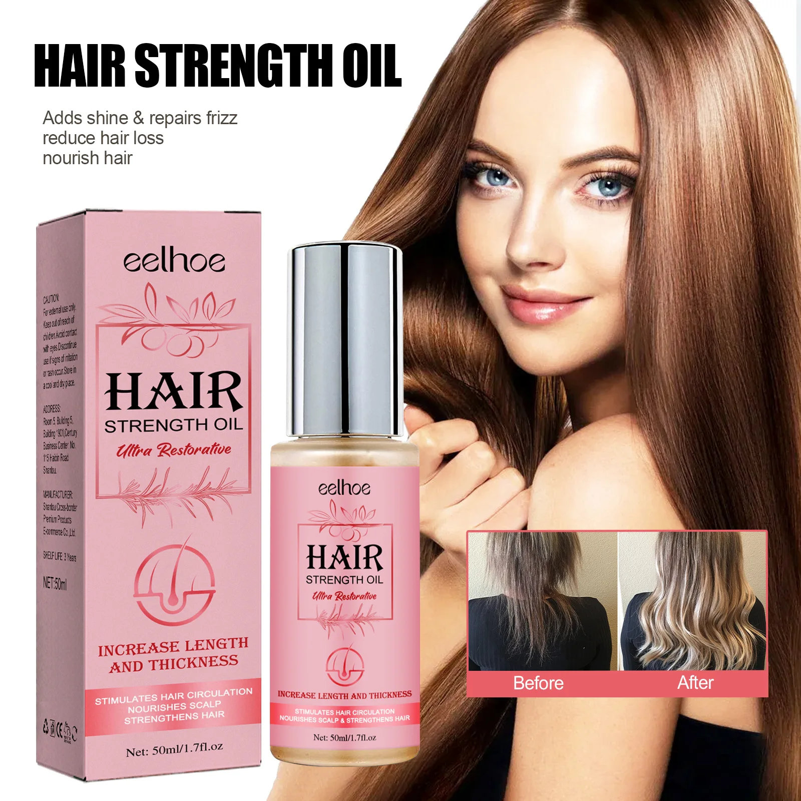 50ML Thickness Hair Oils Anti Hair Loss Repairs Dry Nourishes Scalp Strength Castor Oil Strong Roots Growth Hair Treatment Oil