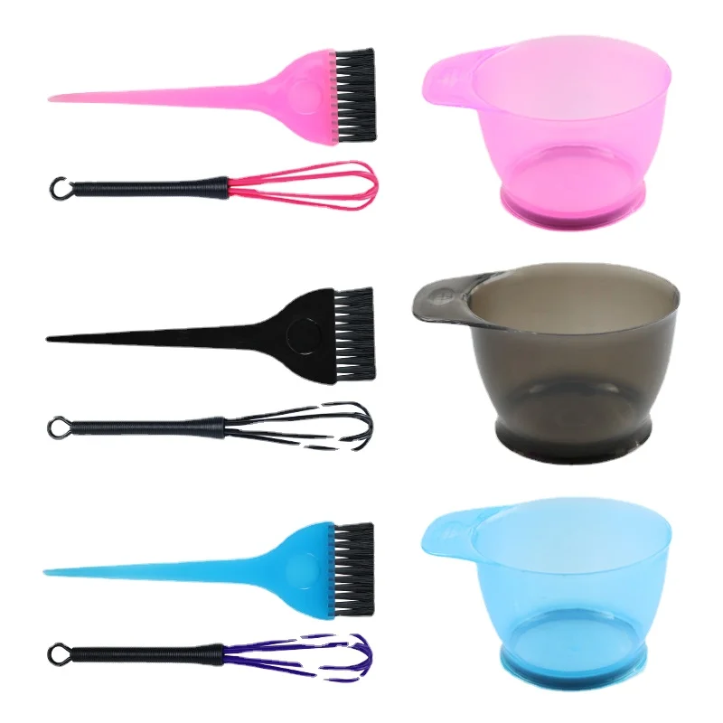 3pcs Simple Hair Dyeing Set Home Hairdressing Coloring Brushes Bowl Dye Mixer Comb Salon Professional Hair Dyeing Styling Tools