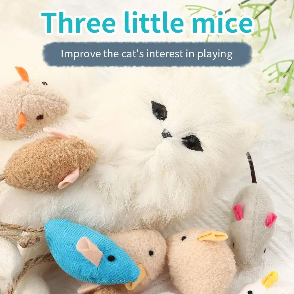 3pcs/lot Colorful Funny Cats Interactive Toy Plush False Mouse Pet Cat Toy Kitten Playing Pet Training Supplies