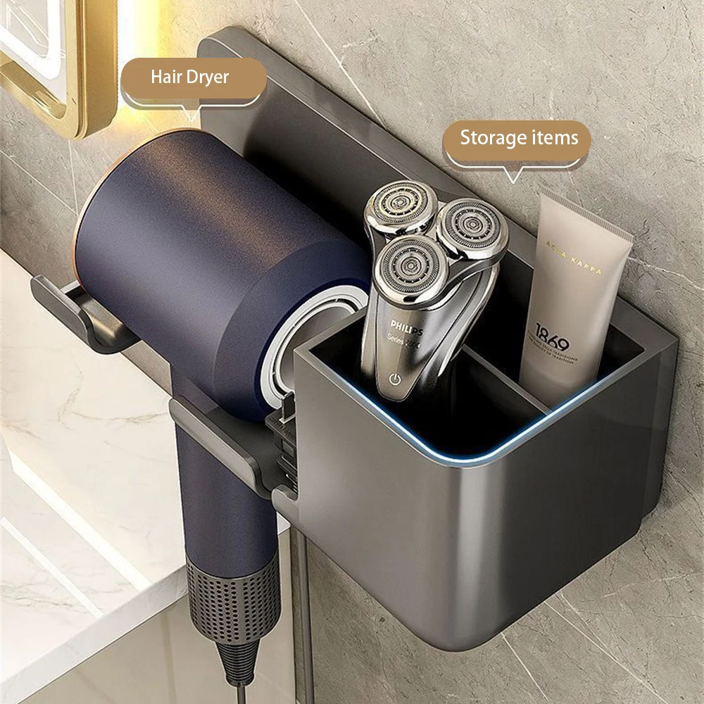 2/4/6PCS Hair Dryer Bracket Comb Storage Salon Accessories Wall-mounted Hole-free Hair Dryer Shelf Barber Equipment Hair Styling