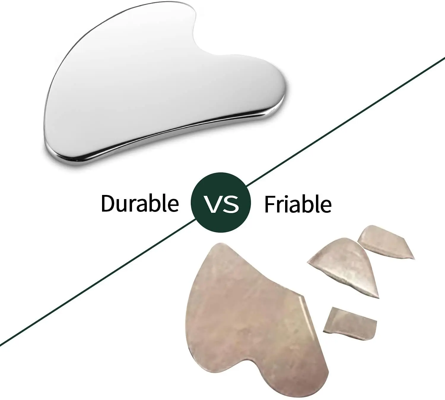 Description Picture 3 of itemGua Sha Board - Stainless Steel Muscle Massage Tissue Therapy Scraping Plate in a Heart Shape