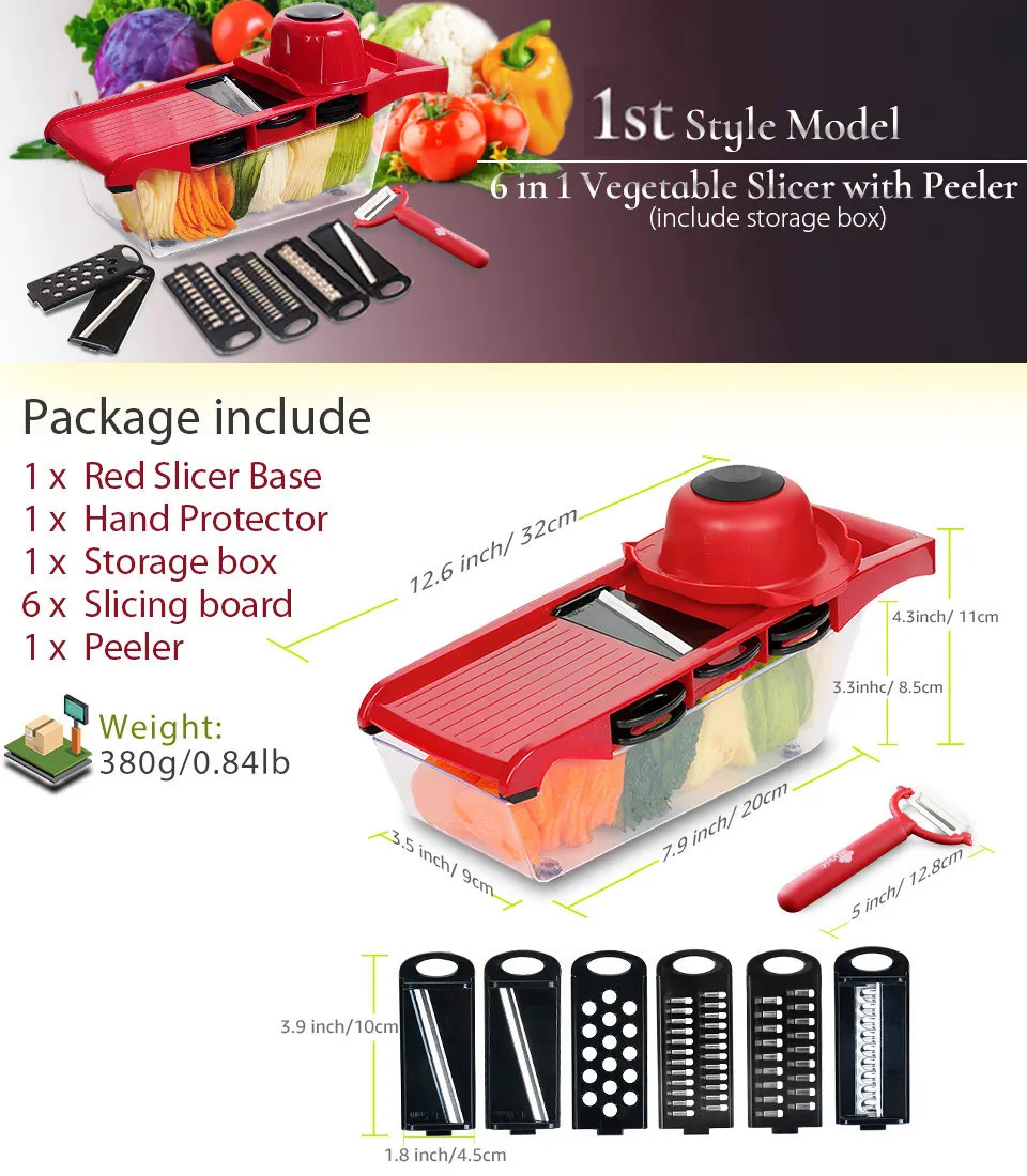 Description Picture 3 of itemVegetable Cutter with Steel Blade Slicer - Potato Peeler, Carrot Cheese Grater - Essential Kitchen Accessories