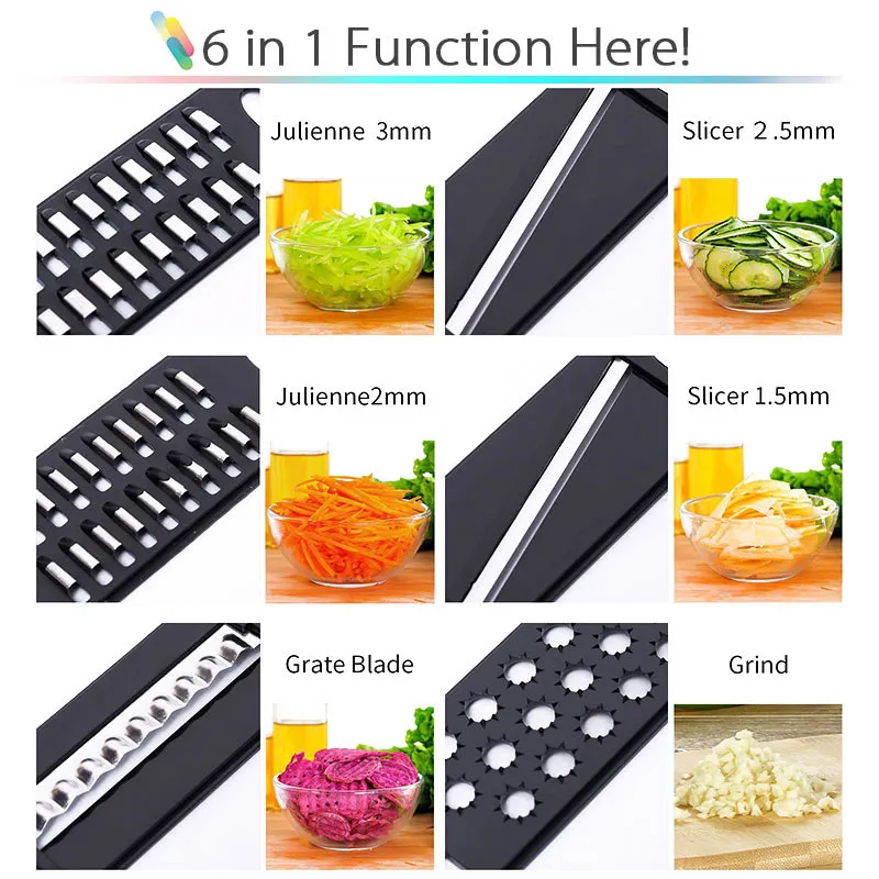 Description Picture 4 of itemVegetable Cutter with Steel Blade Slicer - Potato Peeler, Carrot Cheese Grater - Essential Kitchen Accessories