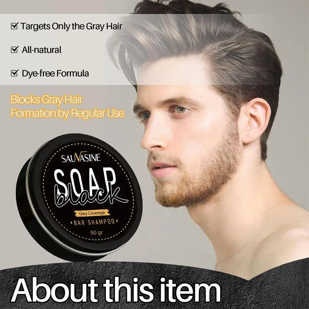 Black Shampoo Soap Repair Gray White Shampoo Bar Hair Moisturizing Bar Shampoos Hair Loss Anti Regrow Treatments U3K8