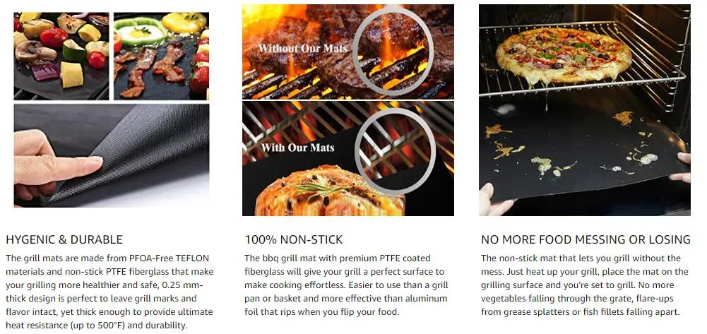 Description Picture 5 of itemGrillGuard Pro: Non-Stick BBQ Grill Mat - 40*33cm Baking Mat for Effortless Cooking and Grilling