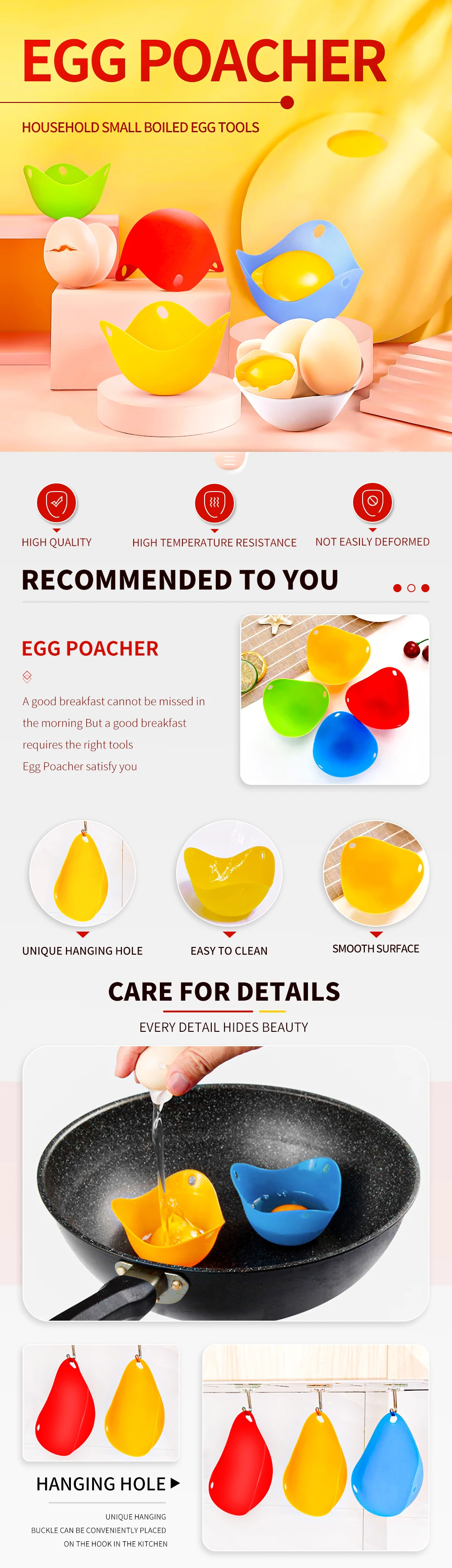 Description Picture 3 of itemMeijuner Silicone Egg Poacher Poaching Pods - Set of 4/8/12/16 for Kitchen Cooking Tool Accessories