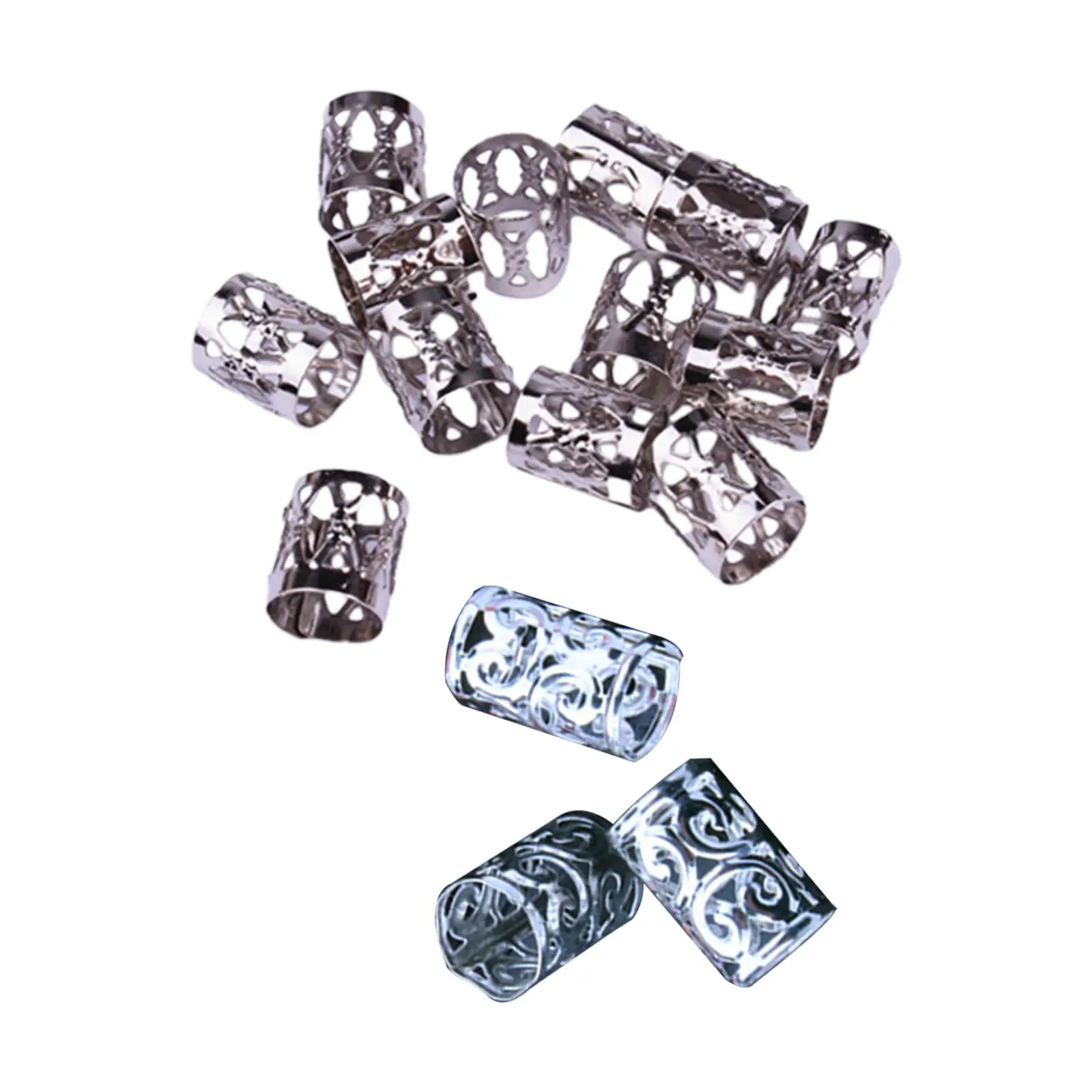 100 Pieces Braiding Hair Rings Iron Dreadlock Beads for Weddings Proms Party