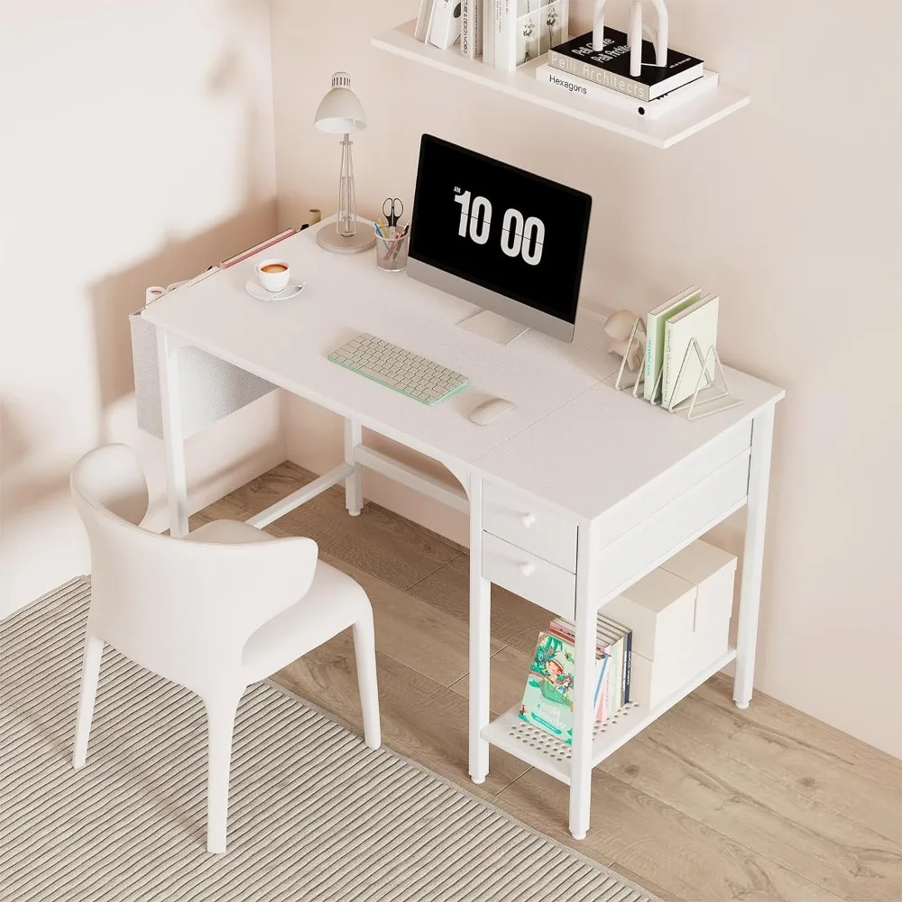 Desk Table Free Shipping Small Desk With Drawers - 40 Inch Computer Desk for Small Space Home Office Gamer Pc Furniture