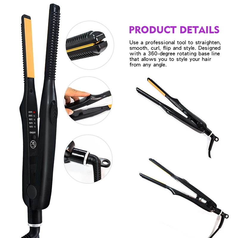 Mini Portable Ceramic Plate 2 in 1 Flat Iron Salon Profesional Ionic And Curler Hair Straighteners