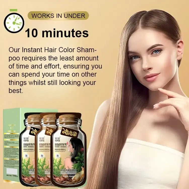 Plant Ingredients Coloring Shampoo Hair Dye Shampoo Natural Plant Bubble Hair Dye Long-lasting Hair Color Convenient
