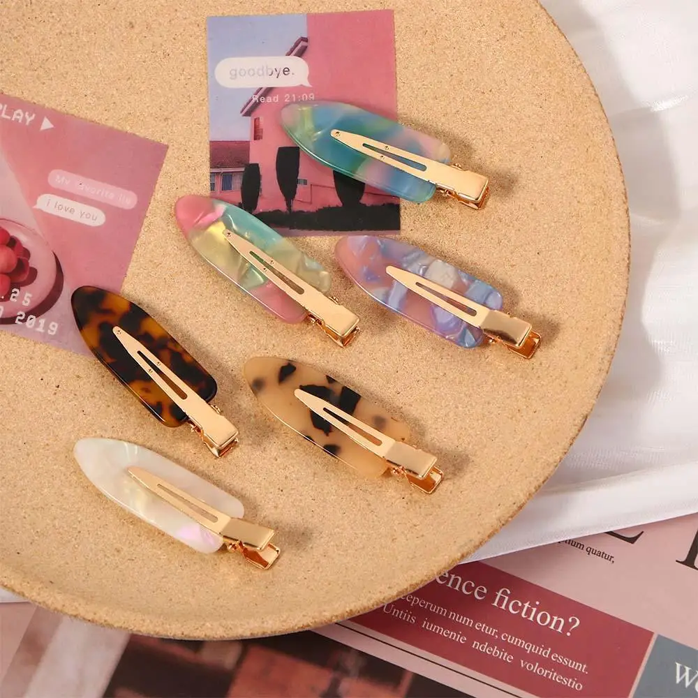 Simple Hair Styling Tool Non-marking Leopard Women Korean Duckbill Clip No Bend Bangs Clip Seamless Hair Clips Bangs Clip