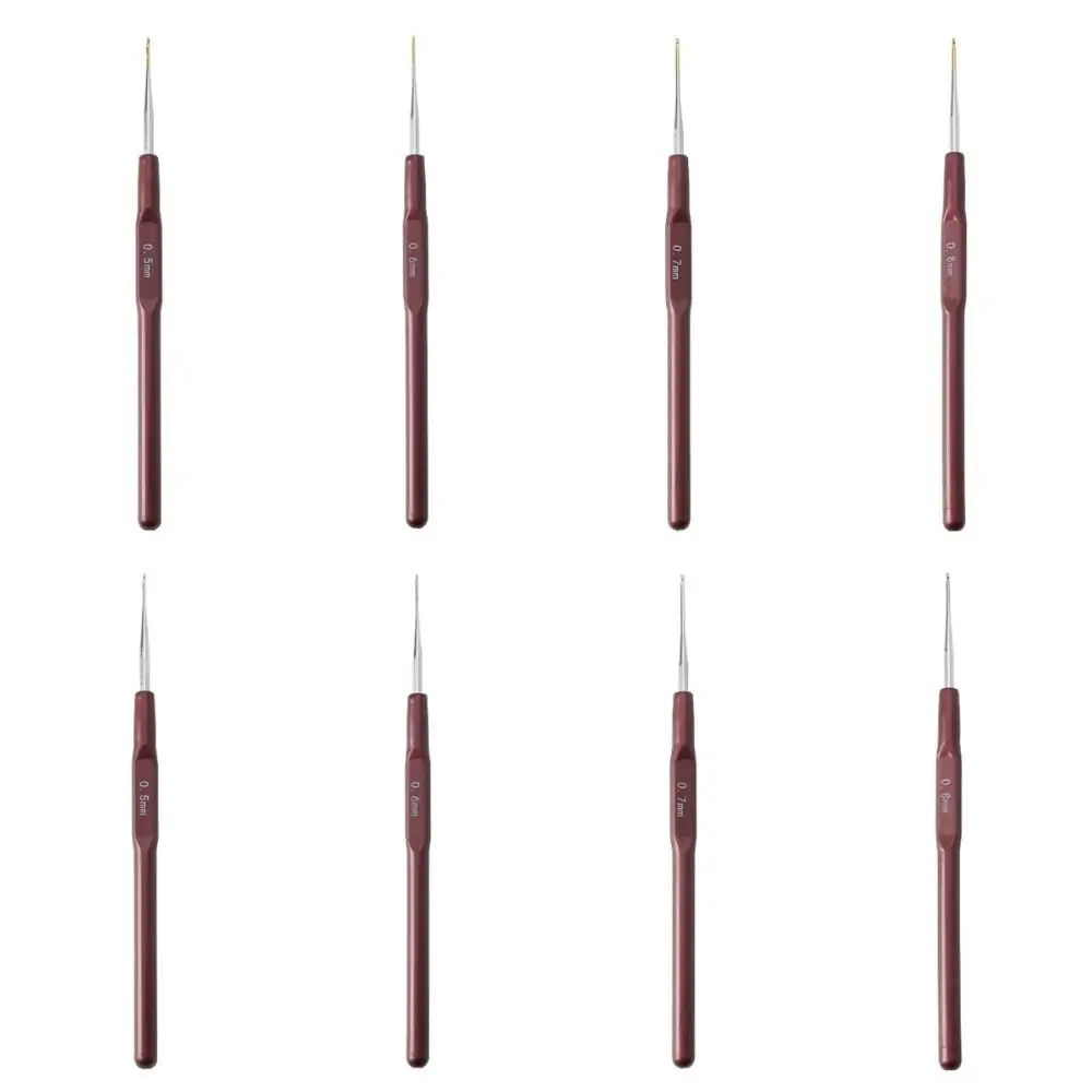 Knitting Hook Needle Metal Plastic Crochet Hooks Hair Extension 0.5Mm 0.6Mm 0.7Mm 0.8Mm Micro Hook for Making Braiding