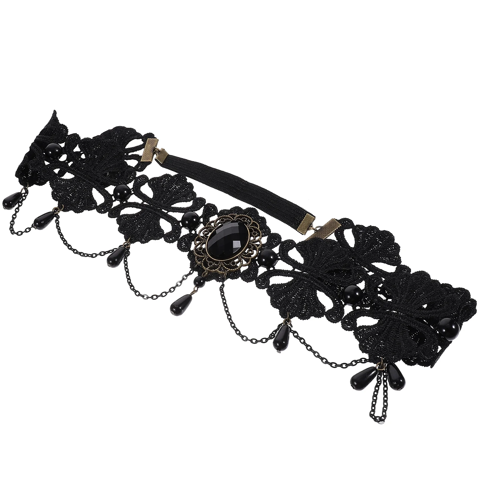1PC Black Heaband Forehead Chain Headwear for Party