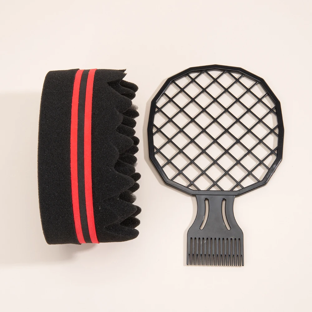 Hair Curl Weave Dreads Sponge Brush Plastic Hair Curl Sponge Brush Hair Twist Comb Sponge Set Hair Styling Supplies