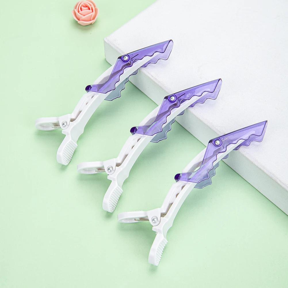 6pcs Hairdressing Clamps Non-Slip Plastic Cutting Hair Tools Fixation Durable Portable Dual Port Design Styling Accessories