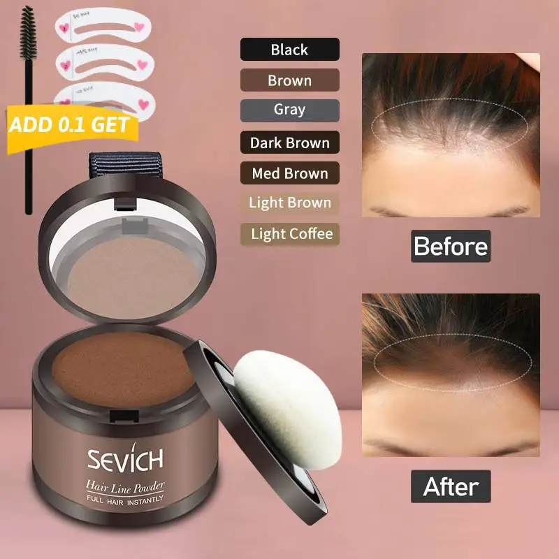 1PC Hairline Repair Filling Powder With Puff Sevich Fluffy Thin Powder Pang Line Shadow Powder Forehead Hair Makeup Concealer