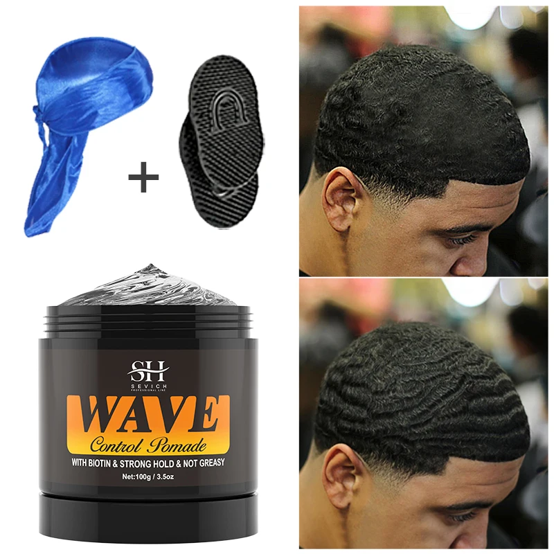 360 Wavy Frizz Control Gel Strong Hold Nourishing Scalp Wave Cream Natural Anti-Hair Loss Clay Hair Pomade for African Black Men
