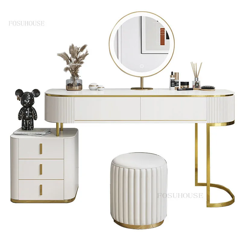 Light Luxury White Dressers Italian Bedroom Furniture Creative Dressing Table Variety Matching Mirrors Bedroom Storage cabinet L