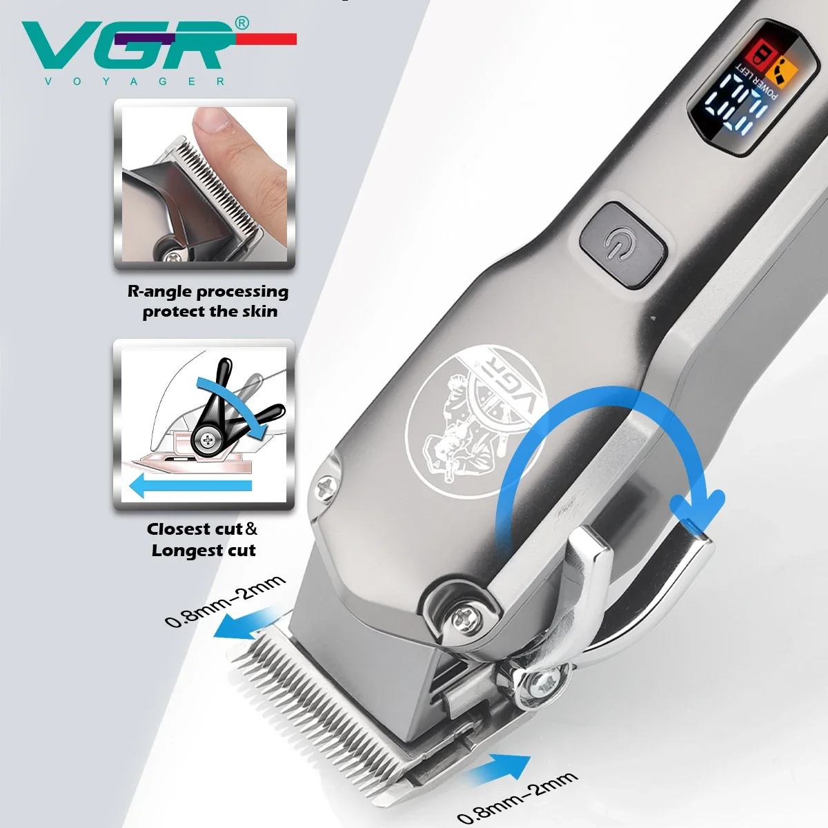 VGR Hair Cutting Machine Professional Hair Trimmer Waterproof Hair Clipper Cordless Trimmer Set 2 In 1 Trimmer for Men V-675