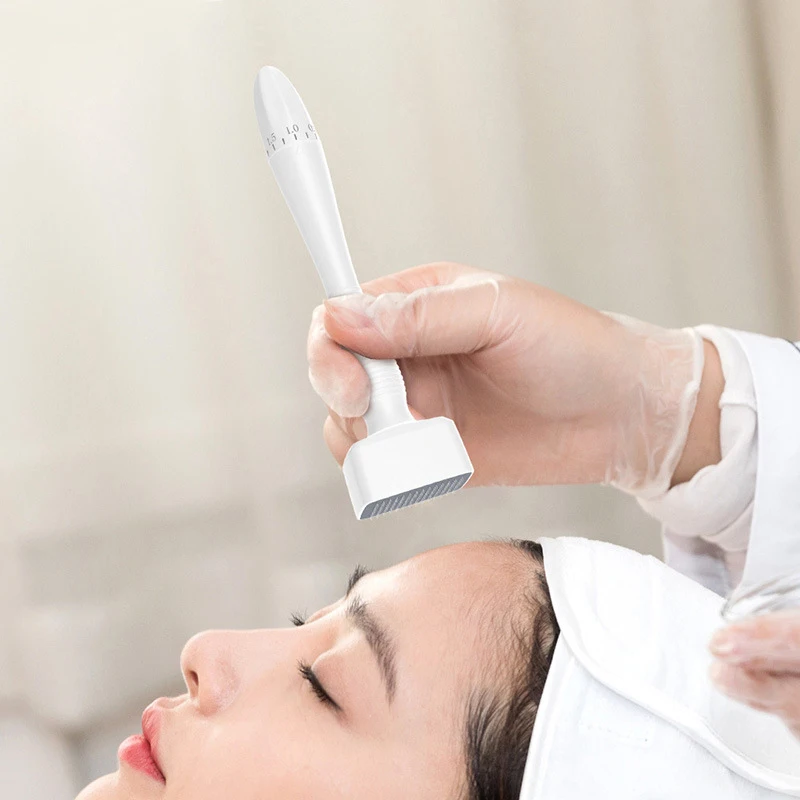 140A Microneedling Face Roller Massager Adjustable Titanium Needle Length Skincare Beard Growth Scalp Hair