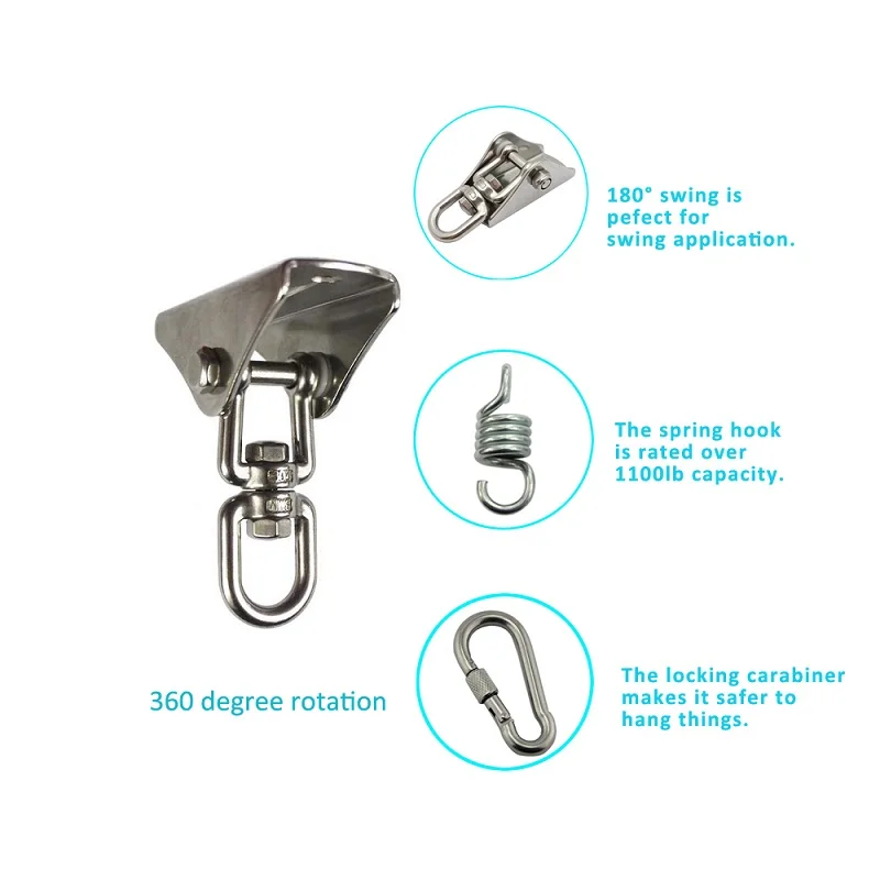 Heavy Duty Hammock Hanging Kit With Screws Hammock Spring Ceiling Hammock Mount for Swing Chair