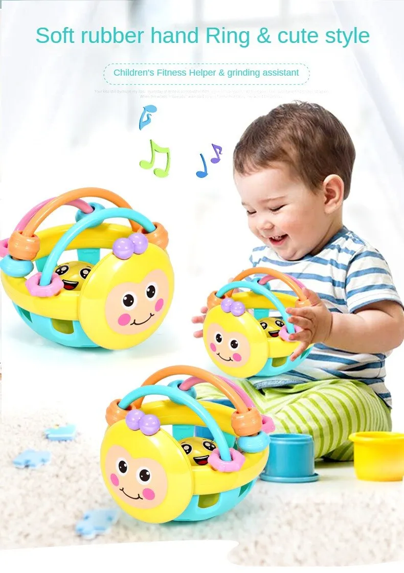 Description Picture 5 of itemBaby's First Playmate: Bendy Baby Walker Rattle Ball with Bell - 10cm Toy for Developing Intelligence, Ideal for Babies 0-12 Months