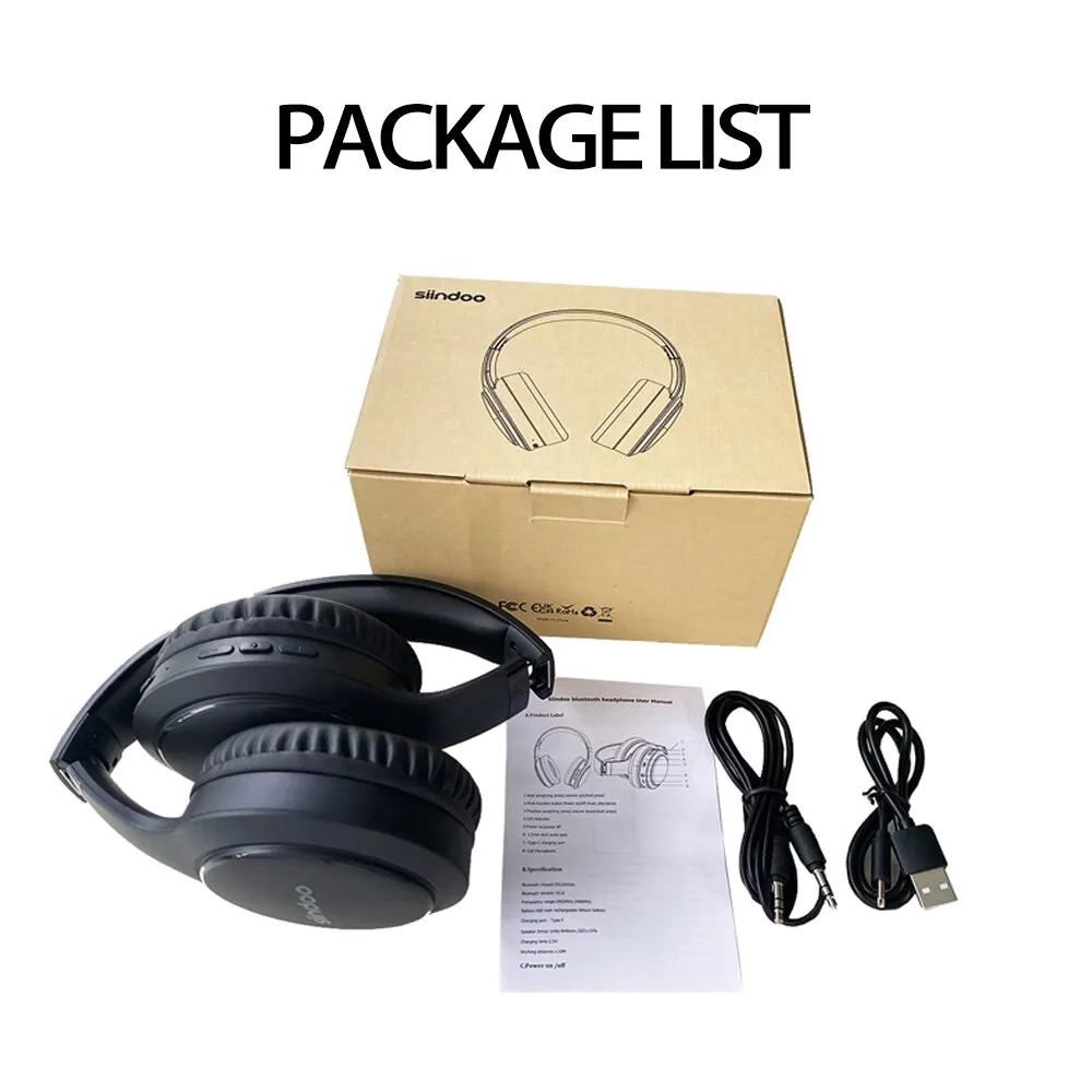 Description Picture 6 of itemSiindoo JH919: Wireless Bluetooth Headphones - Foldable Stereo Earphones with Super Bass, Noise Reduction, and Built-in Mic